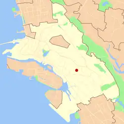 Location of Maxwell Park in Oakland