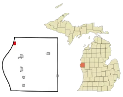 Location of Pentwater, Michigan