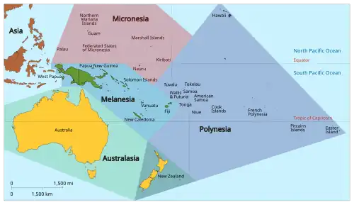 UN geoscheme for Oceania Australia and New Zealand Melanesia Micronesia Polynesia
