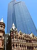 Collins Street, Melbourne 19th-century "boom style" buildings contrast with 20th-century corporate skyscrapers in urban Australia