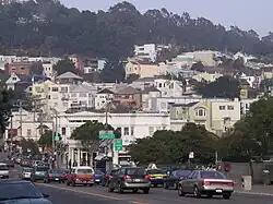 View of Glen Park from Diamond Street by Bosworth Street.