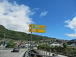 View of the main road leading through Balestrand