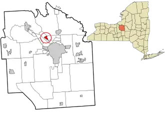 Location in Onondaga County and New York state