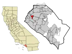 Location of Stanton within Orange County, California