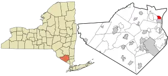 Location in Orange County and the state of New York.