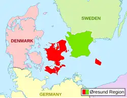 Map of the Øresund region