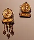 Castellani golds, made in imitation of the antique in part by incorporating original materials, 19th century, earrings 01