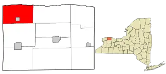 Location in Orleans County and the state of New York.