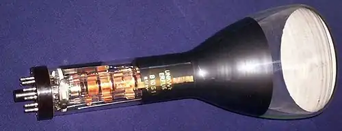 Older monochrome CRT[401] without aluminum, only aquadag