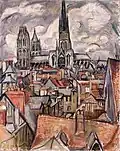 Roofs and Cathedral in Rouen, 1908, oil on canvas. 119 x 95.5&nbsp;cm. In the collection of the Hermitage Museum, Saint Petersburg