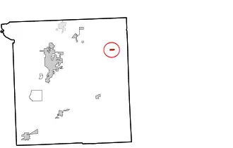 Location within Ottawa County and the state of Oklahoma