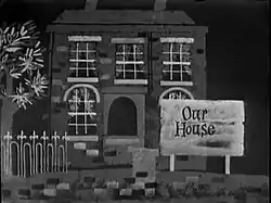 Series title and an image of a house