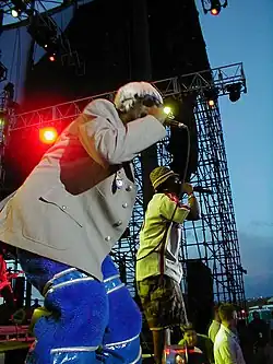Outkast performing in 2001. Left to right: André 3000 and Big Boi.