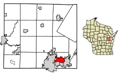 Location of Little Chute in Outagamie County, Wisconsin
