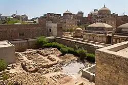 View of the tomb complex from adjacent buildings