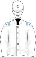 White, light blue epaulets