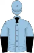 Light blue, black halved sleeves