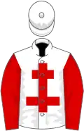 White, red cross of lorraine and sleeves