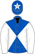 ROYAL BLUE and WHITE DIABOLO, white sleeves, white star on cap