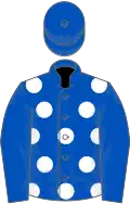 Royal blue, white spots on body