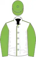 White, Light Green seams, sleeves and cap
