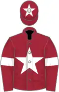 Maroon, white star, armlets and star on cap