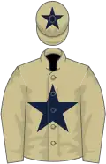Beige, dark blue star, star on cap