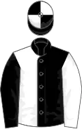 Black and White (halved), sleeves reversed, quartered cap