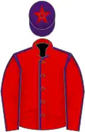 Red, purple seams, purple cap, red star