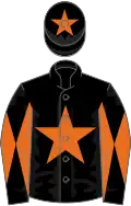 Black, Orange star, diabolo on sleeves and star on cap