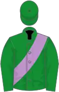 Green, mauve sash