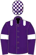PURPLE, white epaulettes and armlet, check cap