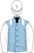 Light blue, white epaulettes, sleeves and cap