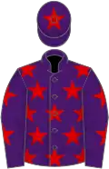 Purple, red stars, purple cap, red star