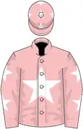 Pink, white star, pink sleeves, white stars and cap