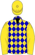 Yellow, blue diamonds on body