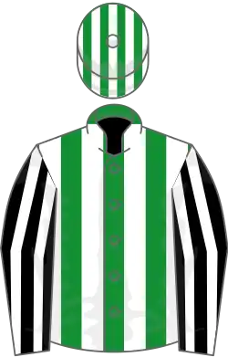 Green and white stripes, black and white striped sleeves