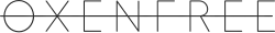 A stylized rendering of the word "Oxenfree" in all-caps, with a horizontal line bisecting the word