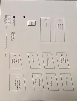 First section of the cemetery map