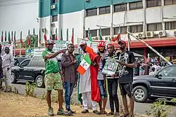 lots of people and flags