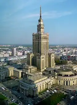 Palace of Culture and Science in Warsaw (by Lev Rudnev, 1952–55)