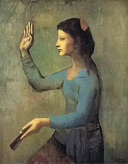 Pablo Picasso, 1905, Lady with a Fan (Femme à l'éventail), oil on canvas, 100.3 × 81&nbsp;cm, National Gallery of Art, Washington, D.C.