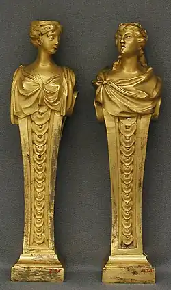 Pair of Louis XVI style caryatid, 18th century, gilt bronze, Metropolitan Museum of Art, New York City