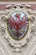 The coat of arms of the County of Tyrol in the Aula at the Palace of Justice in Vienna, 1880