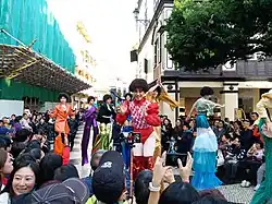 Stilt performers in Macau, China