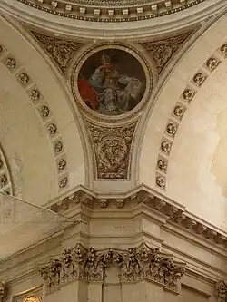 "Saint Ambrose" fresco below dome by Philippe de Champagne