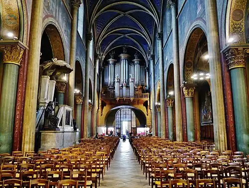 The nave facing west toward the organ