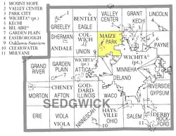 Location within Sedgwick County