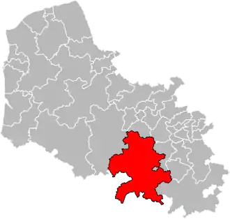 Location of Avesnes-le-Comte within the department