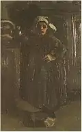 Peasant Woman Standing Indoor, by Vincent van Gogh (1885)
